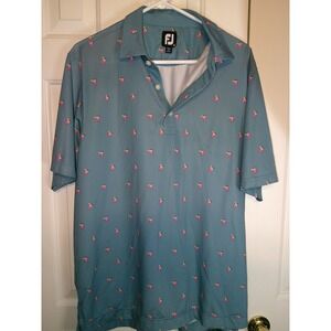 FootJoy‎ Golf Polo Shirt Mojito Print Performance Golfing Top Mens Size M